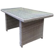 AVH-Collectie Ibiza XL lounge-diningtafel 140x80xH70 cm wit grijs