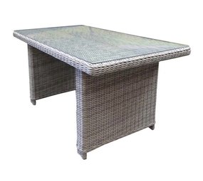 AVH-Collectie Ibiza XL lounge-diningtafel 140x80xH70 cm wit grijs AVH-Collectie Ibiza XL lounge-diningtafel 140x80xH70 cm wit grijs