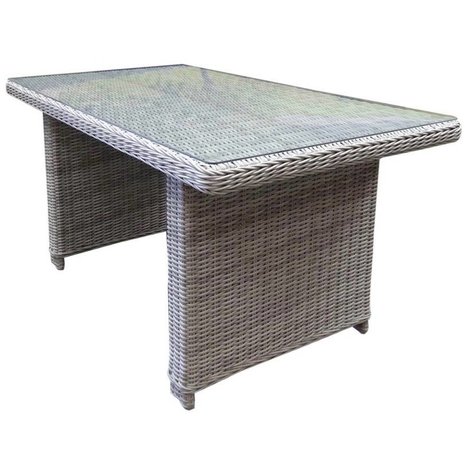 AVH-Collectie Ibiza XL lounge-diningtafel 140x80xH70 cm wit grijs AVH-Collectie Ibiza XL lounge-diningtafel 140x80xH70 cm wit grijs