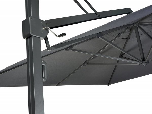 Platinum Icon premium zweefparasol 350x350 cm faded black