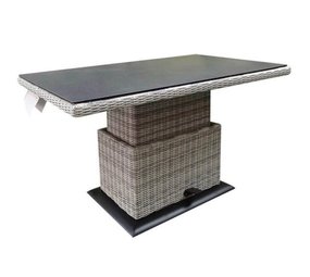 AVH-Collectie Miami lounge-diningtafel 160x90xH47-71 cm in hoogte verstelbaar wit grijs AVH-Collectie Miami lounge-diningtafel 160x90xH47-71 cm in hoogte verstelbaar wit grijs