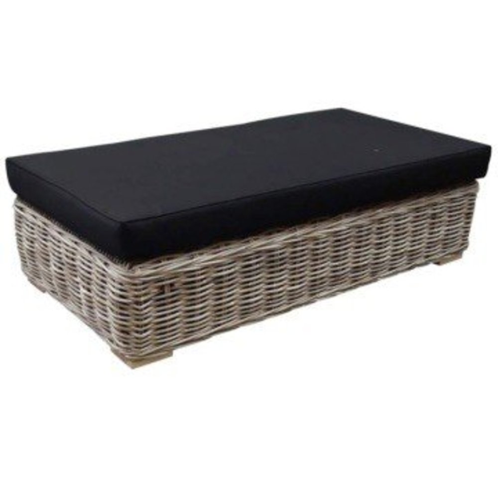 AVH-Collectie Nissah voetenbank 143x75xH43 cm naturel rotan - nagata black AVH-Collectie Nissah voetenbank 143x75xH43 cm naturel rotan - nagata black