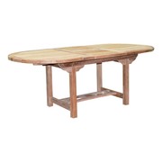 AVH-Collectie Ovaal uitschuifbare dining tuintafel 160-210x90xH76 cm teakbladdikte 4 cm