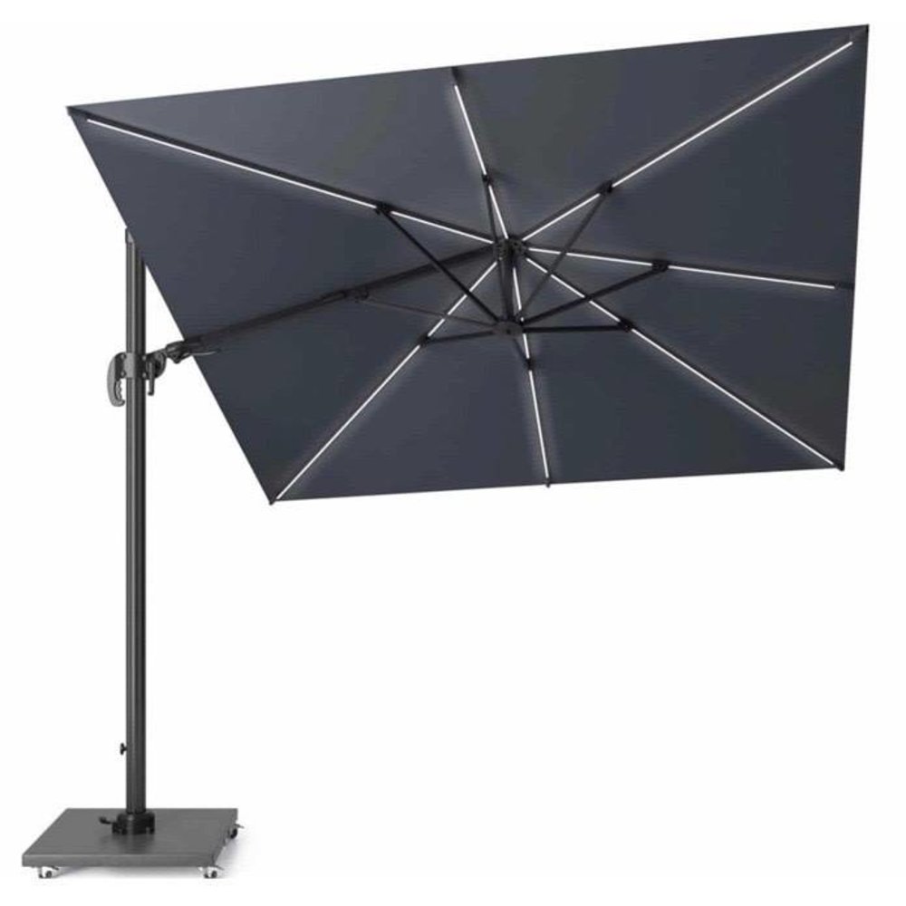 Platinum Challenger T2 glow zweefparasol 300x300 cm antraciet Platinum Challenger T2 glow zweefparasol 300x300 cm antraciet