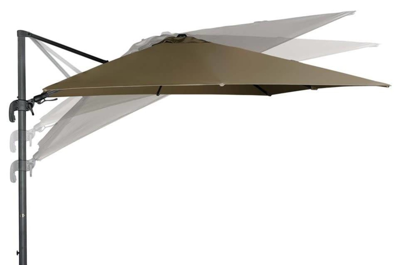 Platinum Challenger T2 glow zweefparasol 300x300 cm taupe Platinum Challenger T2 glow zweefparasol 300x300 cm taupe