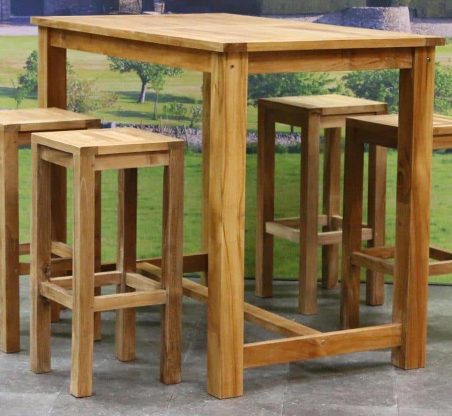 Barset Grade A Teakhout 135x80xh105 Cm 5 Delig Avh Outdoor Tuinmeubelen