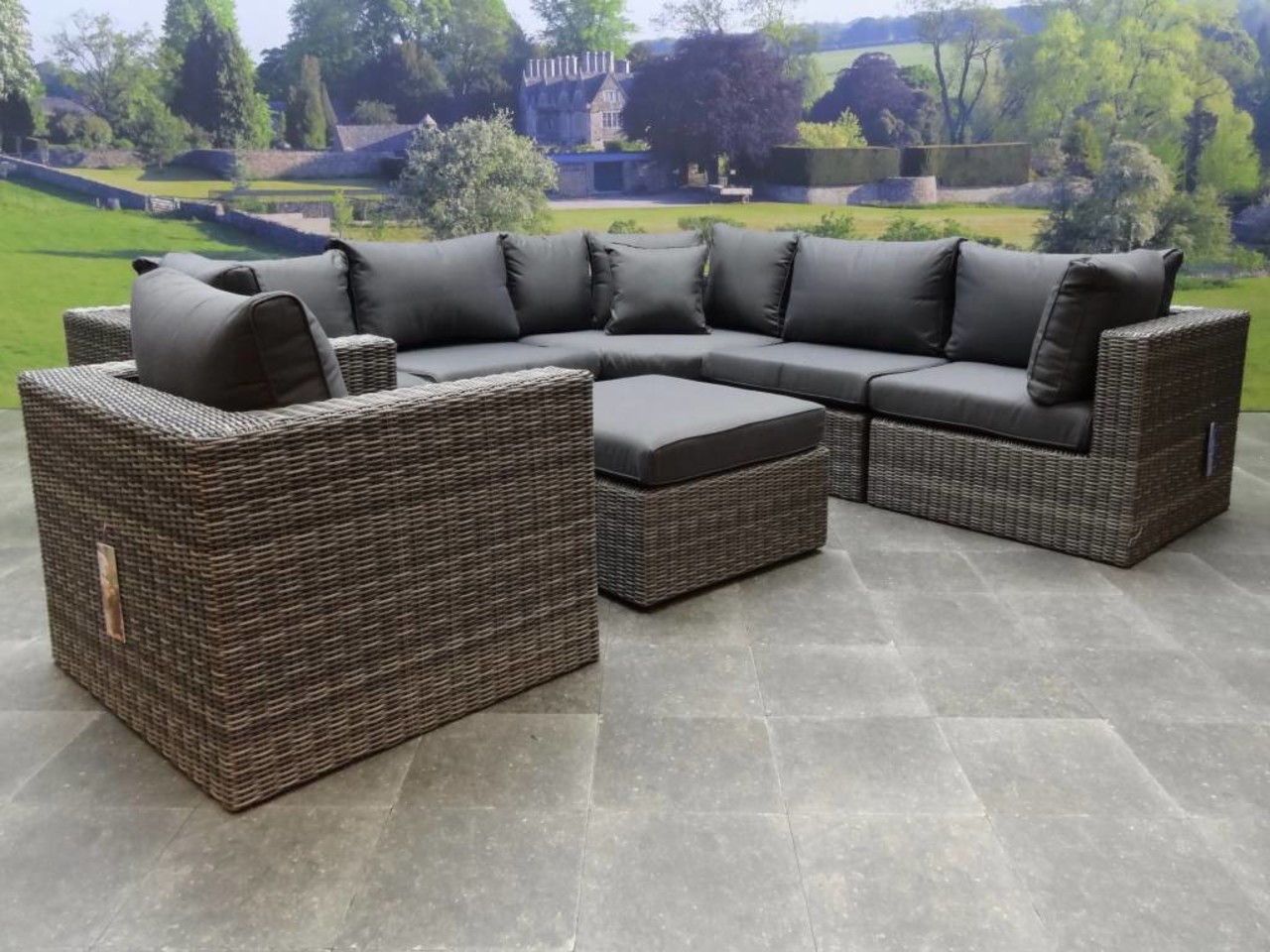 AVH-Collectie Rio XL hoek loungeset 7-delig antraciet AVH-Collectie Rio XL hoek loungeset 7-delig antraciet