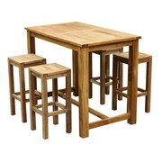 AVH-Collectie Barset Grade A teakhout 135x80xH105 cm 5-delig