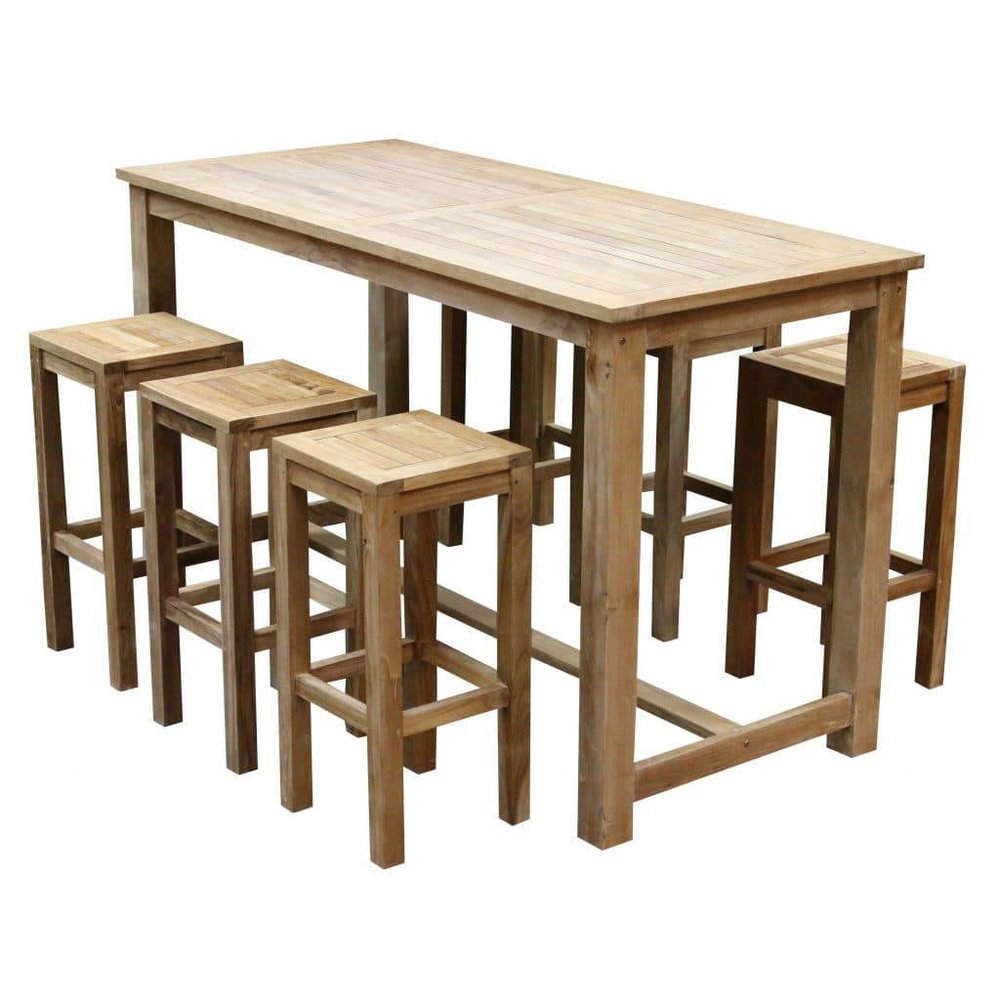 AVH-Collectie Barset Grade A teakhout 180x80xH105 cm 7-delig AVH-Collectie Barset Grade A teakhout 180x80xH105 cm 7-delig