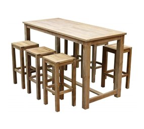 AVH-Collectie Barset Grade A teakhout 180x80xH105 cm 7-delig AVH-Collectie Barset Grade A teakhout 180x80xH105 cm 7-delig