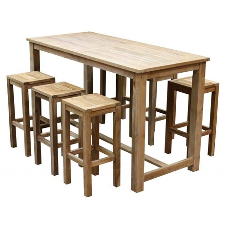 AVH-Collectie Barset Grade A teakhout 180x80xH105 cm 7-delig AVH-Collectie Barset Grade A teakhout 180x80xH105 cm 7-delig