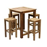 AVH-Collectie Barset Grade A teakhout 80x80xH105 cm 5-delig AVH-Collectie Barset Grade A teakhout 80x80xH105 cm 5-delig