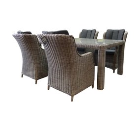 AVH-Collectie Bergamo Darwin dining tuinset 180x100xH75 cm 5-delig grijs AVH-Collectie Bergamo Darwin dining tuinset 180x100xH75 cm 5-delig grijs