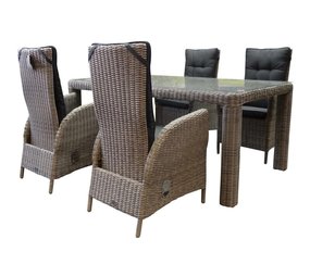 AVH-Collectie Bergamo Menorca dining tuinset 180x100xH75 cm verstelbaar 5-delig grijs AVH-Collectie Bergamo Menorca dining tuinset 180x100xH75 cm verstelbaar 5-delig grijs