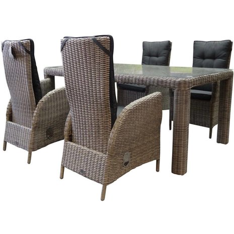 AVH-Collectie Bergamo Menorca dining tuinset 180x100xH75 cm verstelbaar 5-delig grijs AVH-Collectie Bergamo Menorca dining tuinset 180x100xH75 cm verstelbaar 5-delig grijs