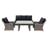 AVH-Collectie Bilbao stoel-bank dining loungeset verstelbaar 4-delig wit-grijs AVH-Collectie Bilbao stoel-bank dining loungeset verstelbaar 4-delig wit-grijs