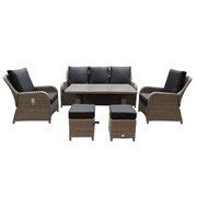 AVH-Collectie Bilbao stoel-bank dining loungeset verstelbaar 6-delig grijs