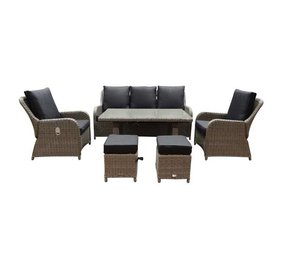 AVH-Collectie Bilbao stoel-bank dining loungeset verstelbaar 6-delig grijs AVH-Collectie Bilbao stoel-bank dining loungeset verstelbaar 6-delig grijs