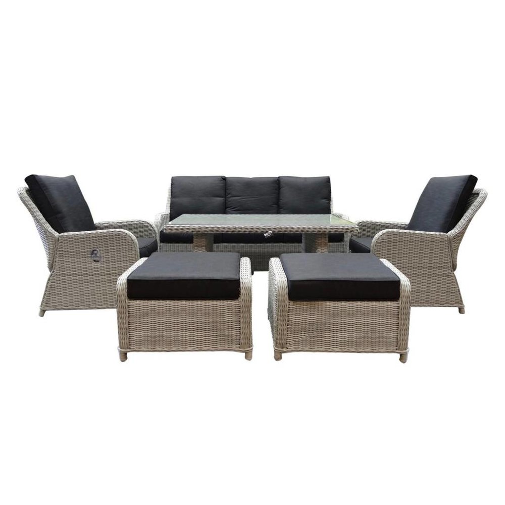 AVH-Collectie Bilbao stoel-bank dining loungeset verstelbaar 6-delig wit-grijs AVH-Collectie Bilbao stoel-bank dining loungeset verstelbaar 6-delig wit-grijs