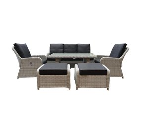 AVH-Collectie Bilbao stoel-bank dining loungeset verstelbaar 6-delig wit-grijs AVH-Collectie Bilbao stoel-bank dining loungeset verstelbaar 6-delig wit-grijs