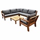 AVH-Collectie Harby hoek loungeset 5-delig teaklook AVH-Collectie Harby hoek loungeset 5-delig teaklook