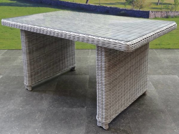 AVH-Collectie Ibiza hoek dining loungeset 4-delig verstelbaar wit grijs 120cm tafel AVH-Collectie Ibiza hoek dining loungeset 4-delig verstelbaar wit grijs 120cm tafel