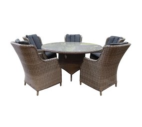 AVH-Collectie Riccione Darwin dining tuinset 150 cm rond 6-delig grijs AVH-Collectie Riccione Darwin dining tuinset 150 cm rond 6-delig grijs