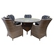 AVH-Collectie Riccione Darwin dining tuinset 150 cm rond 6-delig grijs AVH-Collectie Riccione Darwin dining tuinset 150 cm rond 6-delig grijs