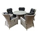 AVH-Collectie Riccione-Marina dining tuinset 150 cm rond 6-delig wit grijs AVH-Collectie Riccione-Marina dining tuinset 150 cm rond 6-delig wit grijs
