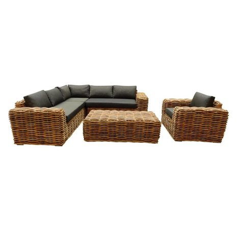 AVH-Collectie Sabuga hoek loungeset 5-delig naturel rotan AVH-Collectie Sabuga hoek loungeset 5-delig naturel rotan
