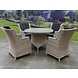 AVH-Collectie Riccione Darwin dining tuinset 110 cm rond 5-delig wit grijs AVH-Collectie Riccione Darwin dining tuinset 110 cm rond 5-delig wit grijs