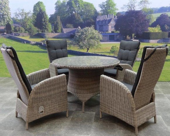 AVH-Collectie Riccione Menorca dining tuinset 110 cm rond verstelbaar 5-delig grijs AVH-Collectie Riccione Menorca dining tuinset 110 cm rond verstelbaar 5-delig grijs