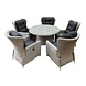 AVH-Collectie Riccione-Marina dining tuinset 150 cm rond 6-delig wit grijs AVH-Collectie Riccione-Marina dining tuinset 150 cm rond 6-delig wit grijs