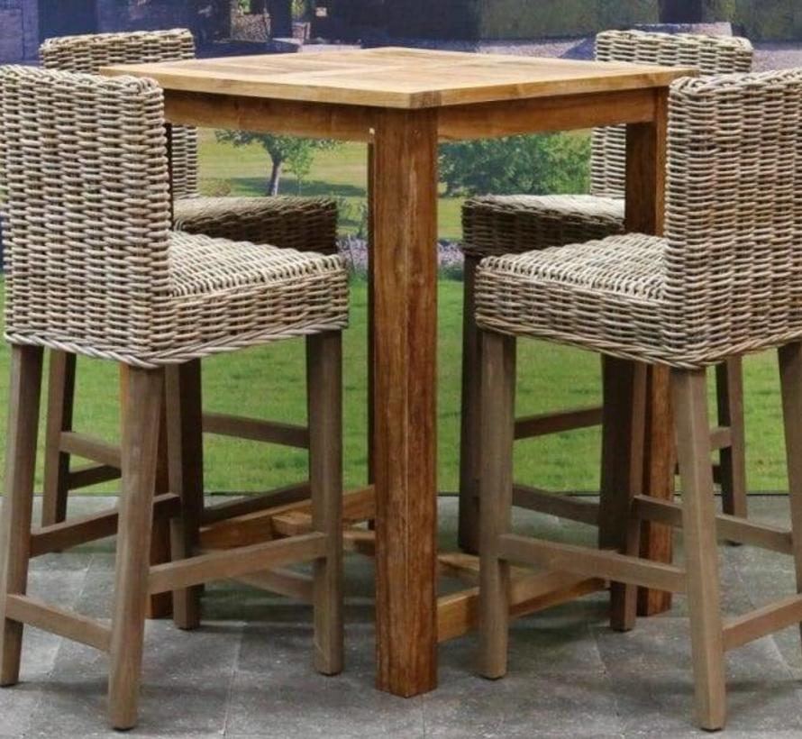 Rita Barset 80x80xh105 Cm 5 Delig Teak Avh Outdoor Tuinmeubelen