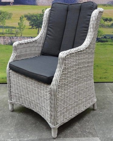 AVH-Collectie Riccione Darwin dining tuinset 150 cm rond 6-delig wit grijs AVH-Collectie Riccione Darwin dining tuinset 150 cm rond 6-delig wit grijs