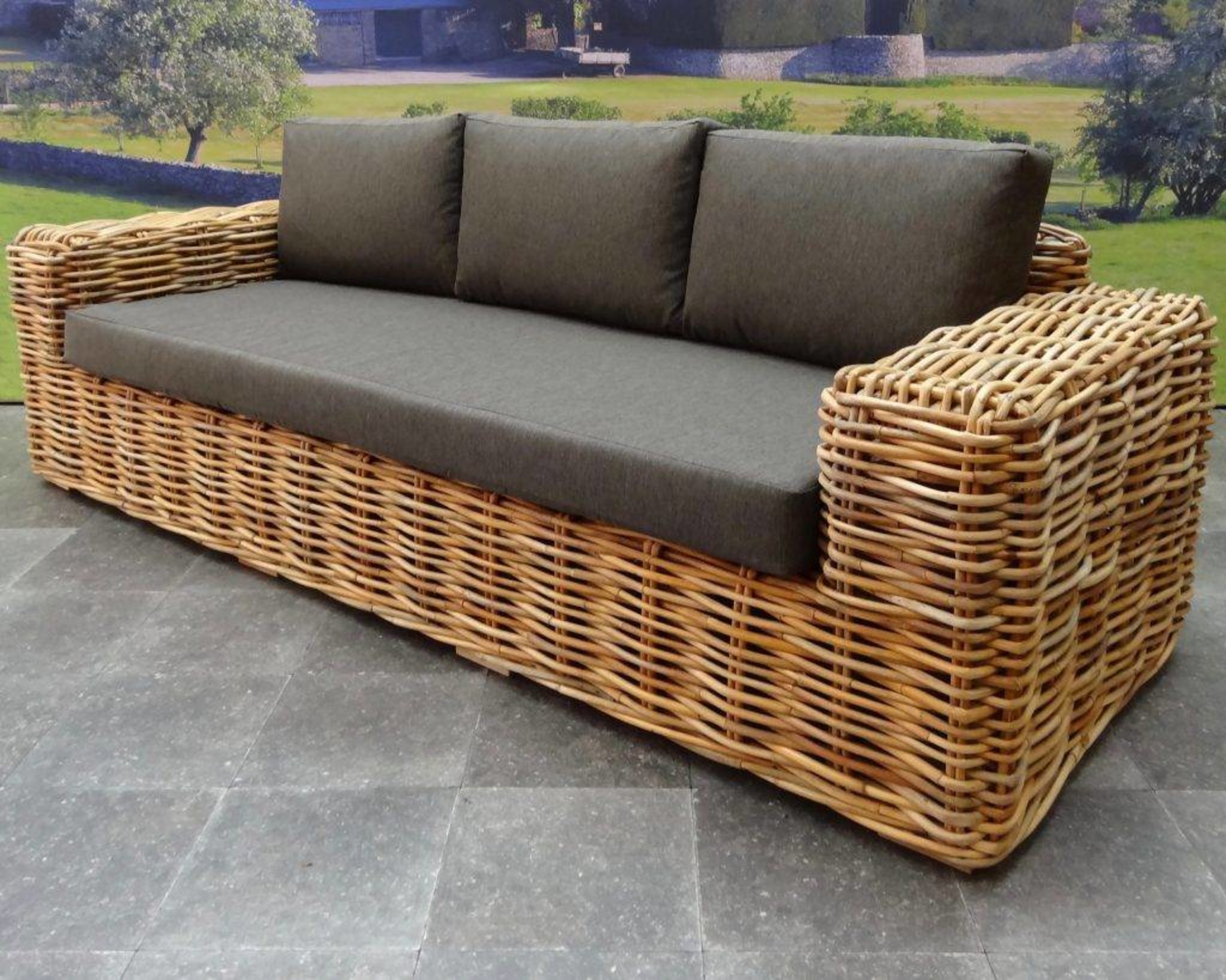 Layout Sabuga Sabuga stoel-bank loungeset 4-delig naturel rotan - AVH Outdoor ...