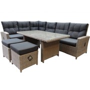 AVH-Collectie San Marino hoek dining loungeset verstelbaar 5-delig  grijs