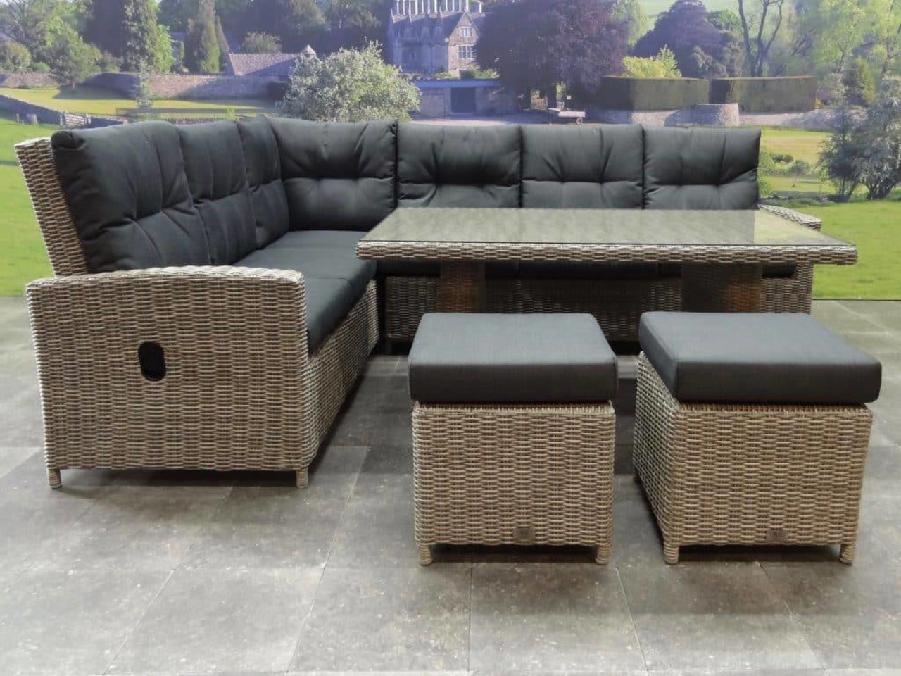 AVH-Collectie San Marino hoek dining loungeset verstelbaar 5-delig grijs AVH-Collectie San Marino hoek dining loungeset verstelbaar 5-delig grijs