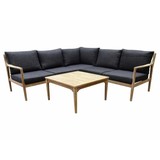 AVH-Collectie Manchester hoek loungeset 4-delig acacia zwart AVH-Collectie Manchester hoek loungeset 4-delig acacia zwart