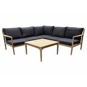 AVH-Collectie Manchester hoek loungeset 4-delig acacia zwart