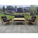 AVH-Collectie Manchester stoel-bank loungeset 4-delig acacia zwart AVH-Collectie Manchester stoel-bank loungeset 4-delig acacia zwart