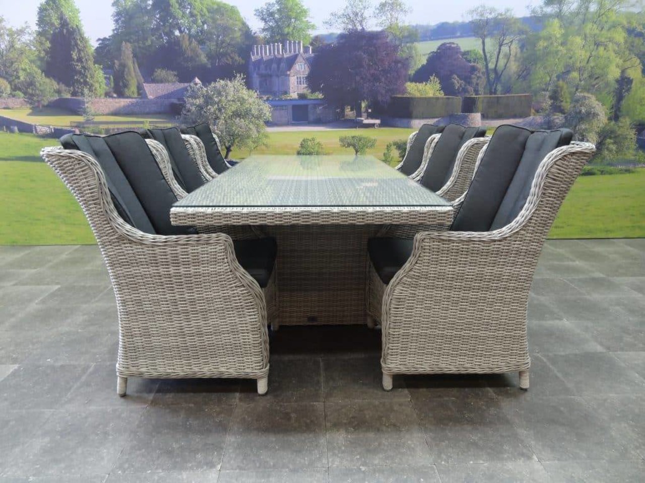 AVH-Collectie Menorca Darwin dining tuinset 7-delig wit grijs