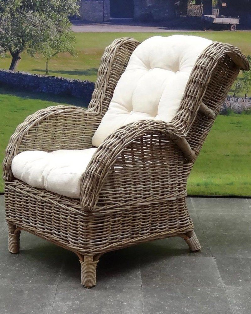 AVH-Collectie Naturel lounge balkonset 2-delig naturel rotan wit AVH-Collectie Naturel lounge balkonset 2-delig naturel rotan wit