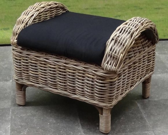 AVH-Collectie Naturel lounge balkonset 2-delig naturel rotan zwart AVH-Collectie Naturel lounge balkonset 2-delig naturel rotan zwart