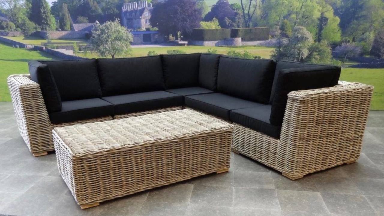 AVH-Collectie Nissah modulair hoek loungeset 6-delig naturel rotan AVH-Collectie Nissah modulair hoek loungeset 6-delig naturel rotan