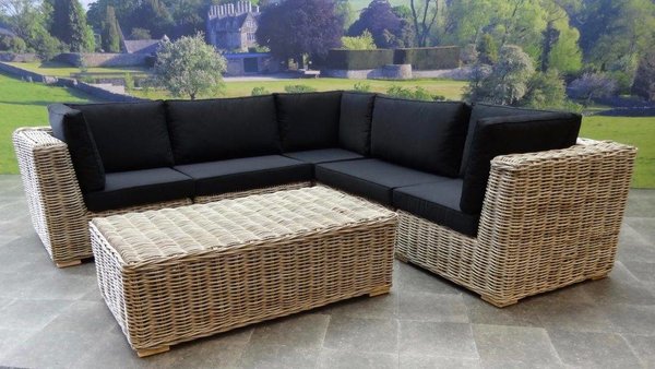 AVH-Collectie Nissah modulair hoek loungeset 6-delig naturel rotan AVH-Collectie Nissah modulair hoek loungeset 6-delig naturel rotan