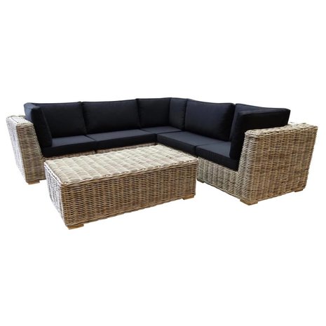 AVH-Collectie Nissah modulair hoek loungeset 6-delig naturel rotan AVH-Collectie Nissah modulair hoek loungeset 6-delig naturel rotan