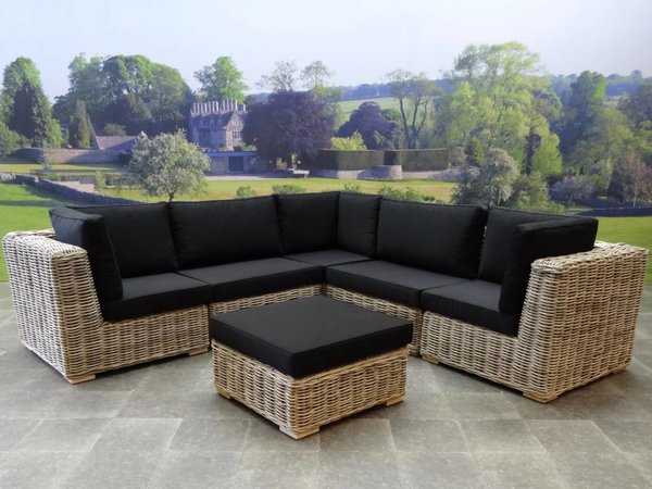 AVH-Collectie Nissah modulair hoek loungeset 6-delig naturel rotan AVH-Collectie Nissah modulair hoek loungeset 6-delig naturel rotan