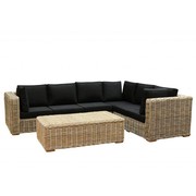 AVH-Collectie Nissah XL hoek loungeset 3-delig naturel rotan (Rechts)