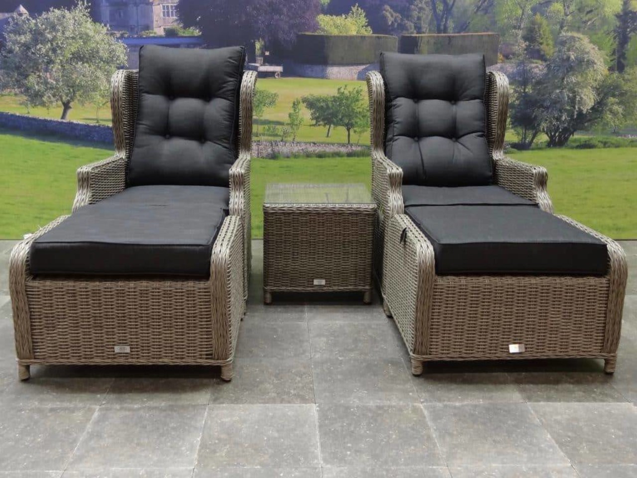 AVH-Collectie Toscane XL lounge balkonset verstelbaar 5-delig grijs AVH-Collectie Toscane XL lounge balkonset verstelbaar 5-delig grijs